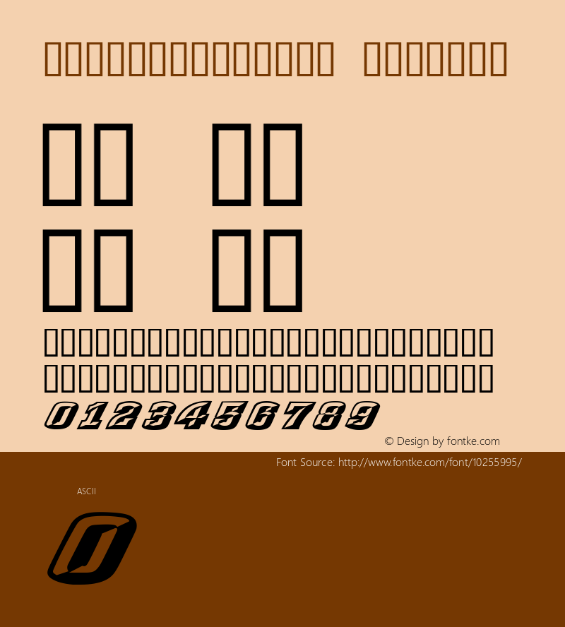 RaceCarChisDNA Regular Macromedia Fontographer 4.1 5/21/99图片样张