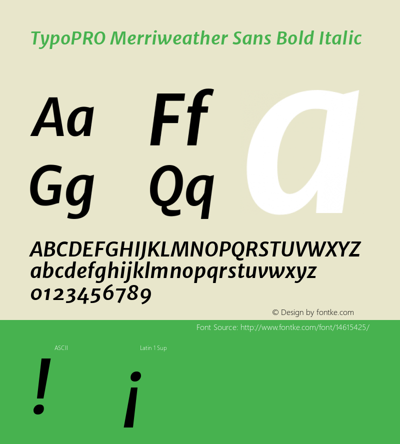 TypoPRO Merriweather Sans Bold Italic Version 1.000图片样张