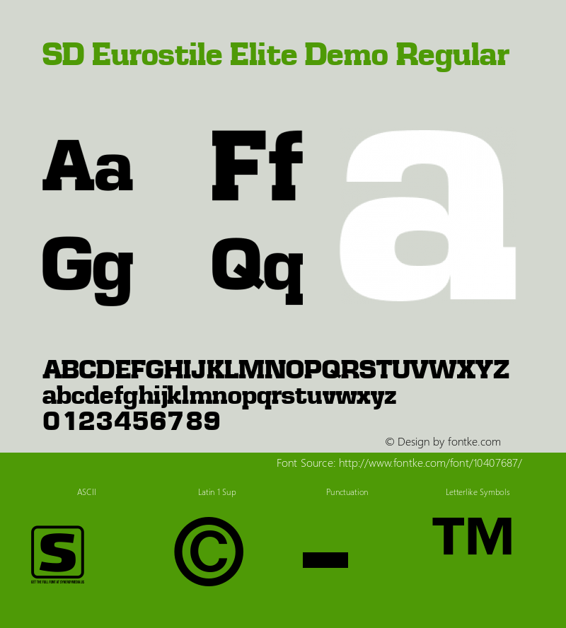 SD Eurostile Elite Demo Regular Version 1.000图片样张