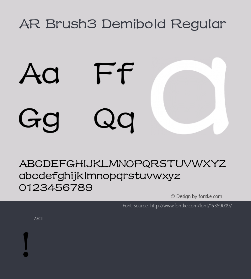 AR Brush3 Demibold Regular Version 2.10图片样张