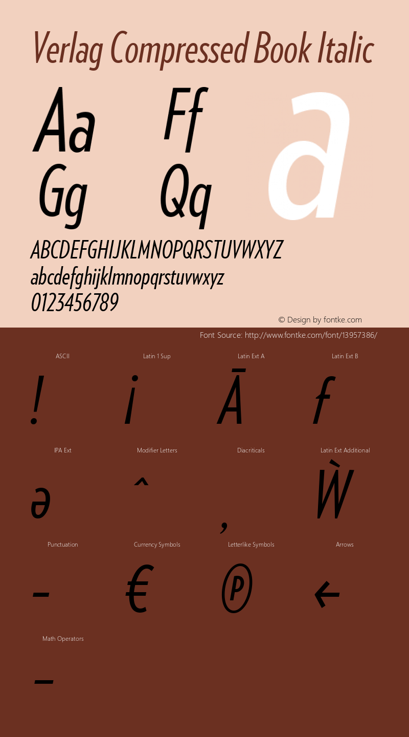 Verlag Compressed Book Italic Version 001.001图片样张