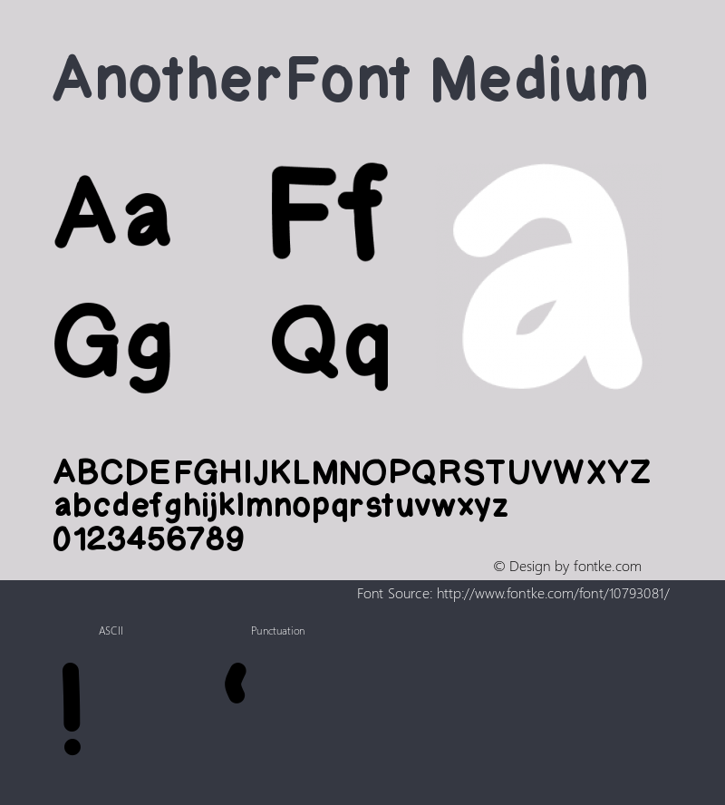 AnotherFont Medium Version 001.000图片样张