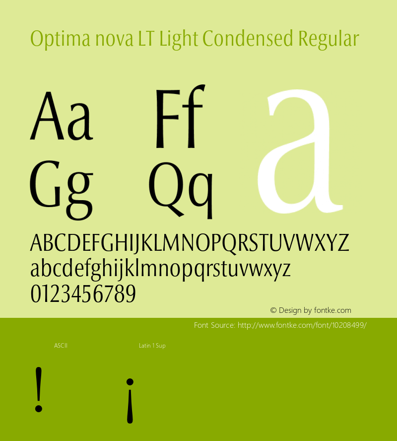 Optima nova LT Light Condensed Regular 001.000图片样张