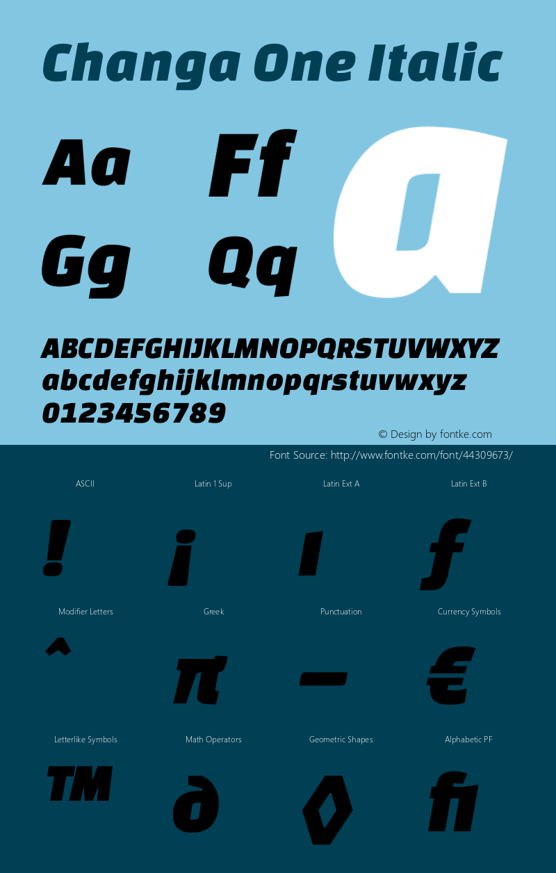 Changa One Italic Version 1.003图片样张