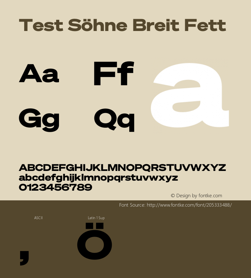 Test Söhne Breit Fett Version 1.109;hotconv 1.0.116;makeotfexe 2.5.65601图片样张
