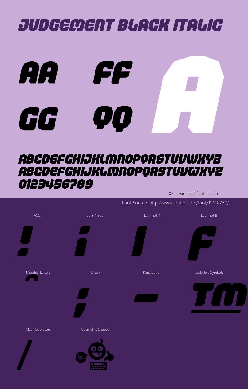 Judgement Black Italic Version 001.000图片样张