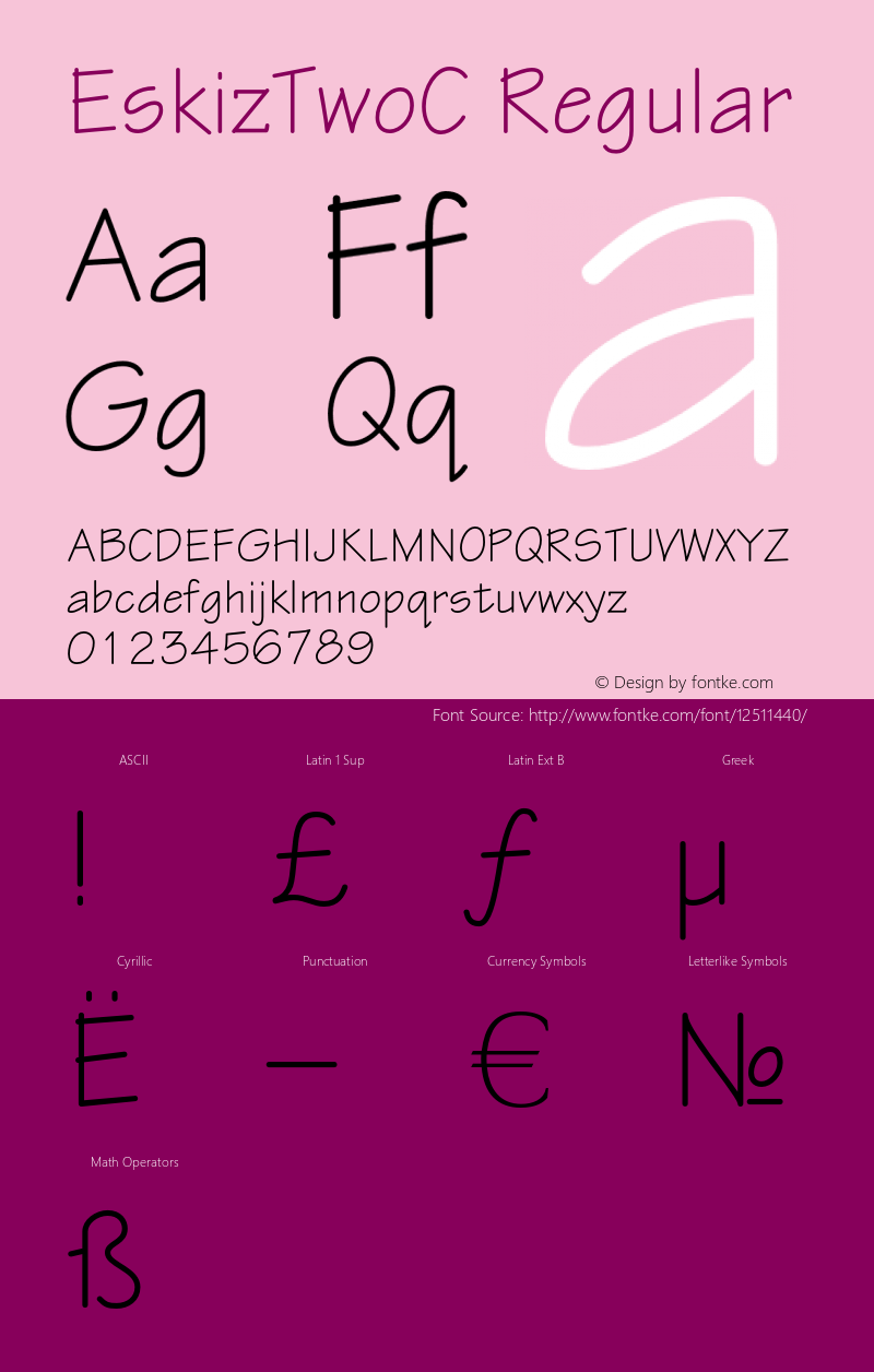 EskizTwoC Regular OTF 1.0;PS 001.000;Core 116;AOCW 1.0 161图片样张