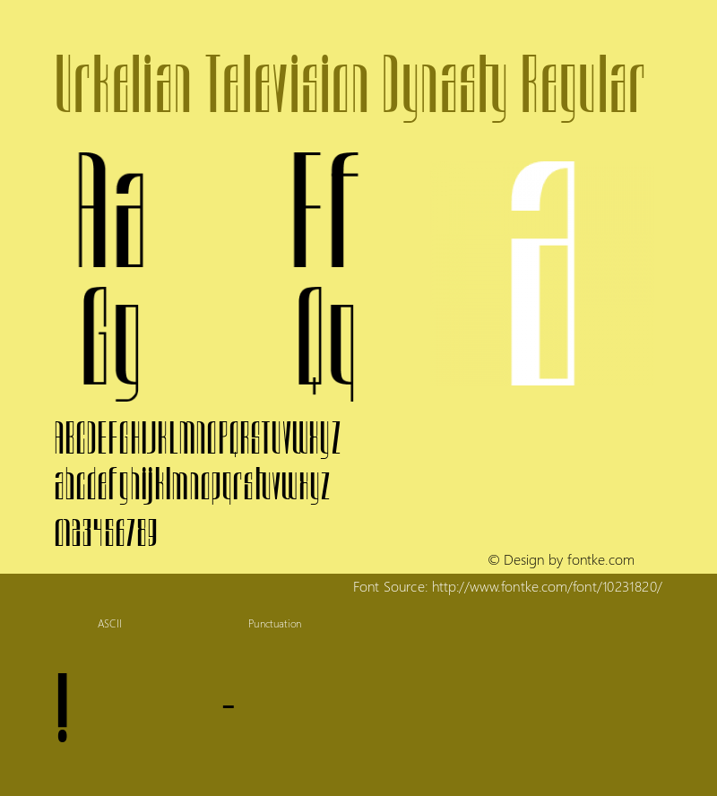 Urkelian Television Dynasty Regular Macromedia Fontographer 4.1 6/14/98图片样张