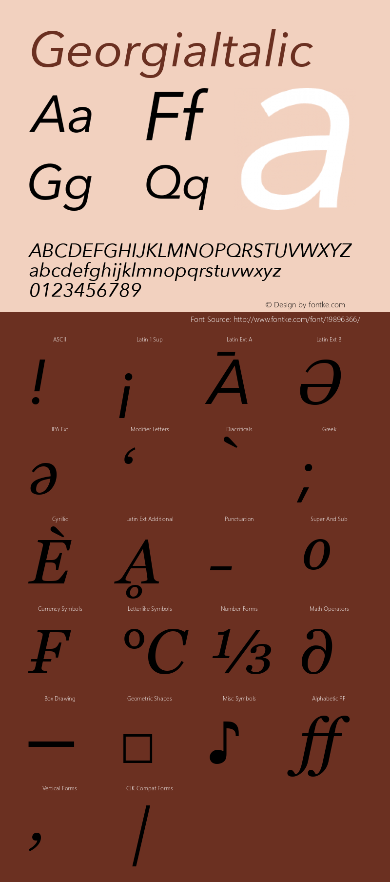 Georgia Italic Version 5.00x-4图片样张