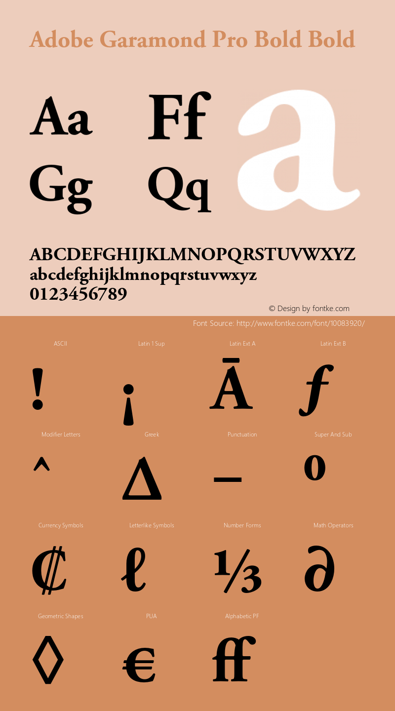 Adobe Garamond Pro Bold Bold OTF 1.005;PS 001.000;Core 1.0.23;hotunix 1.28图片样张