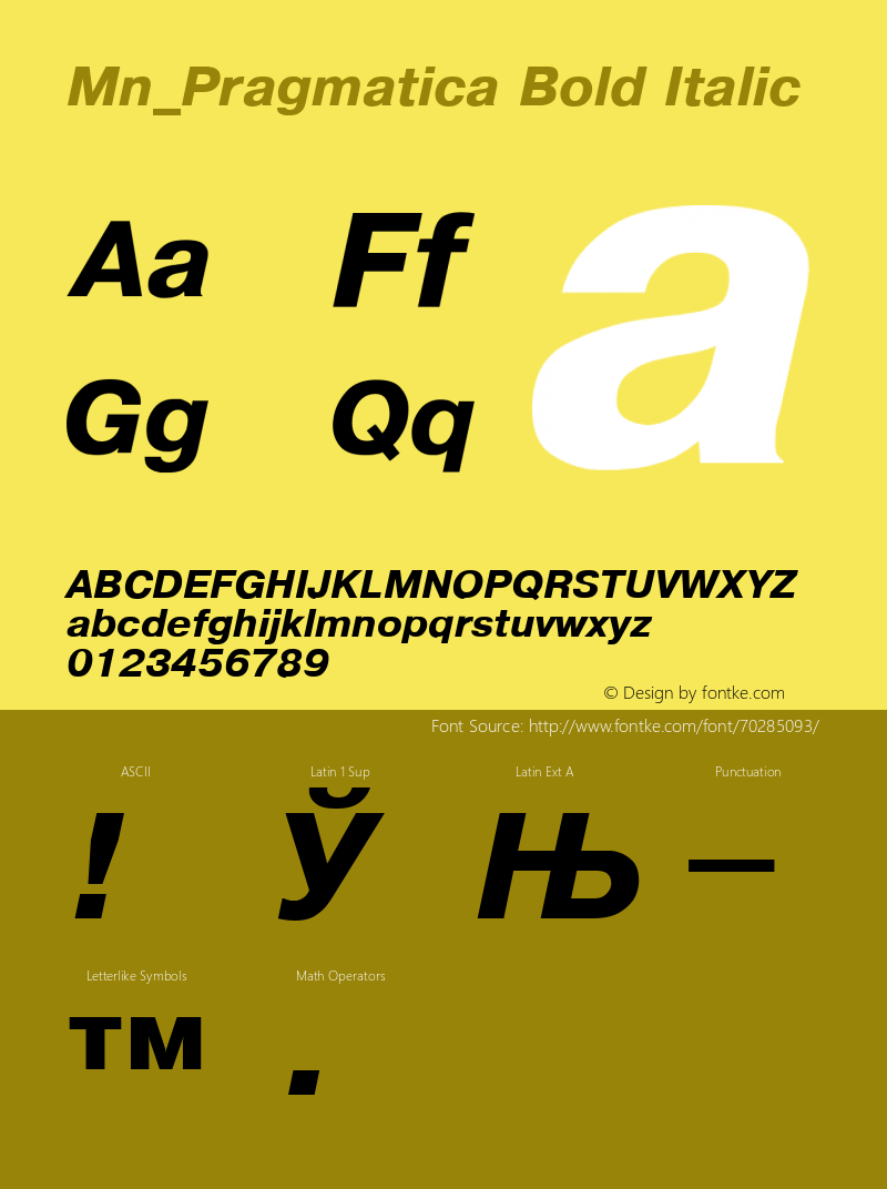 Mn_Pragmatica Bold Italic 31 December 1996图片样张