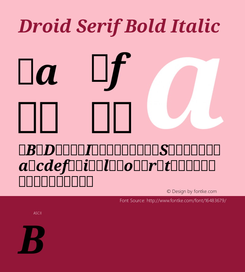 Droid Serif Bold Italic Version 1.00 build 113图片样张