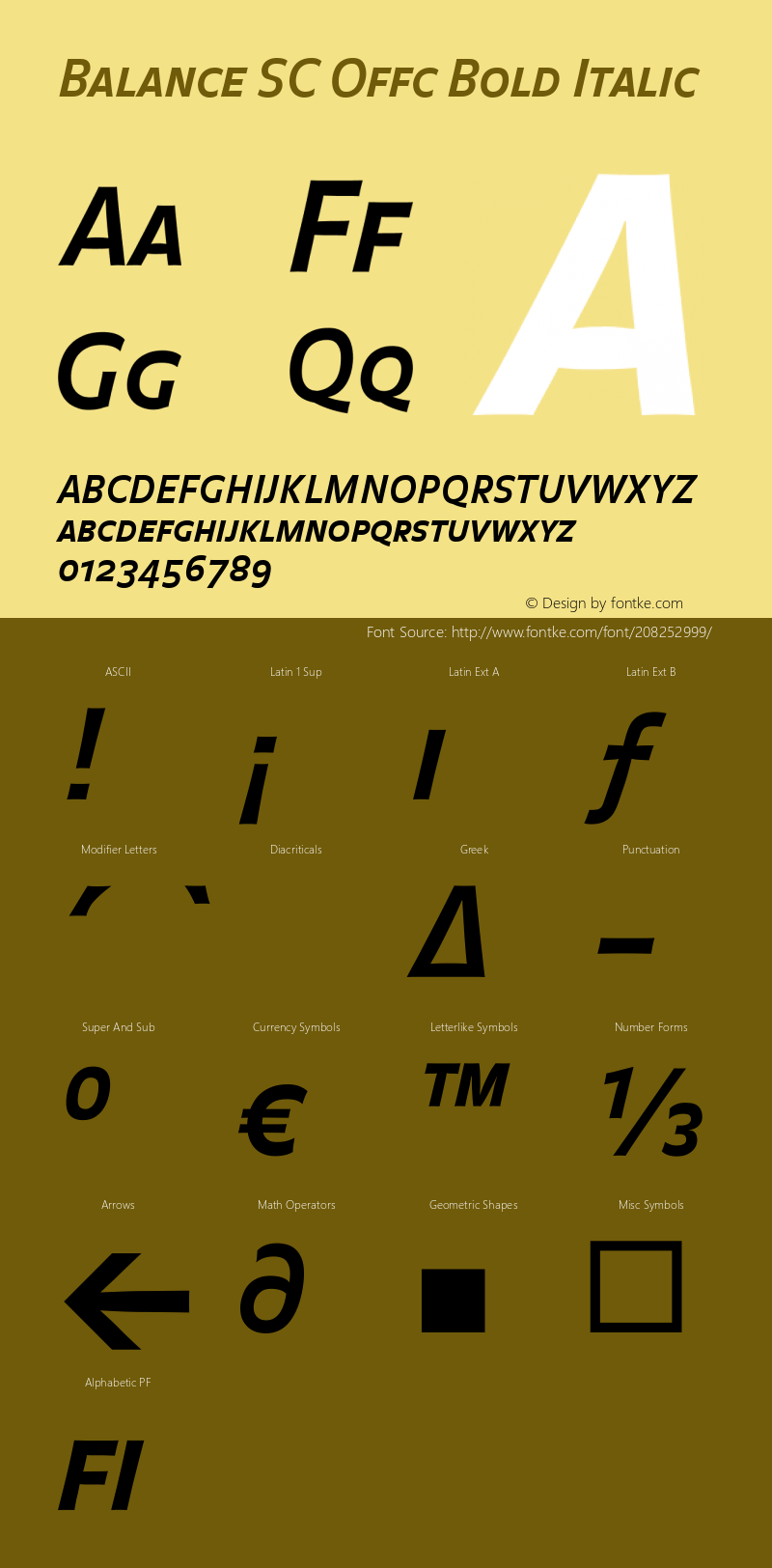 Balance SC Offc Bold Italic Version 7.504; 2010; Build 1023图片样张