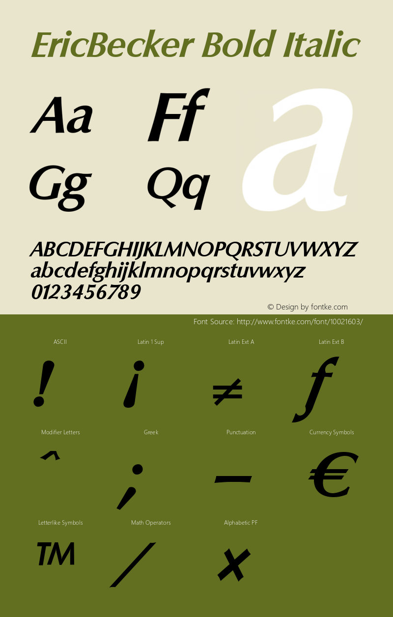 EricBecker Bold Italic 001.000图片样张