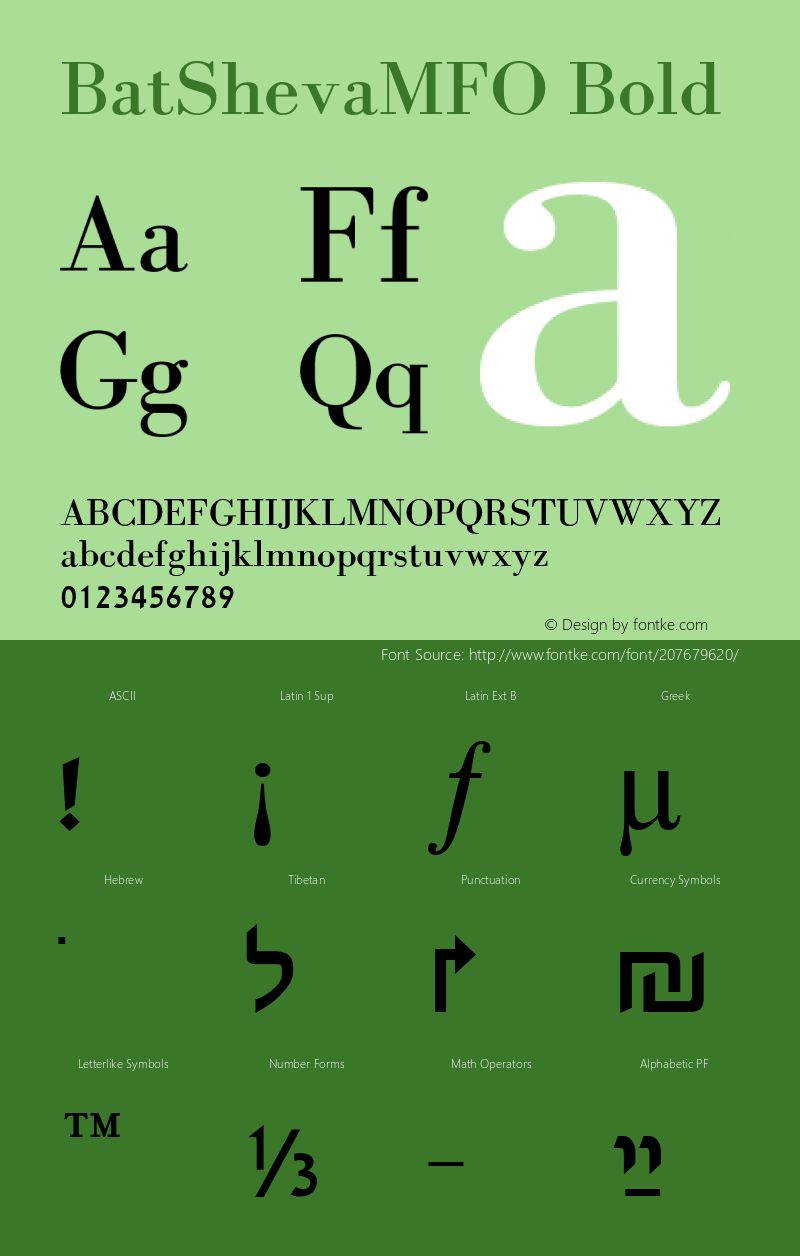 BatShevaMFO Bold 1/13/04图片样张