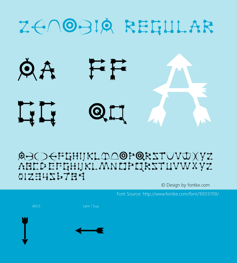 ZENOBIA Regular Altsys Fontographer 3.5  3/17/97图片样张