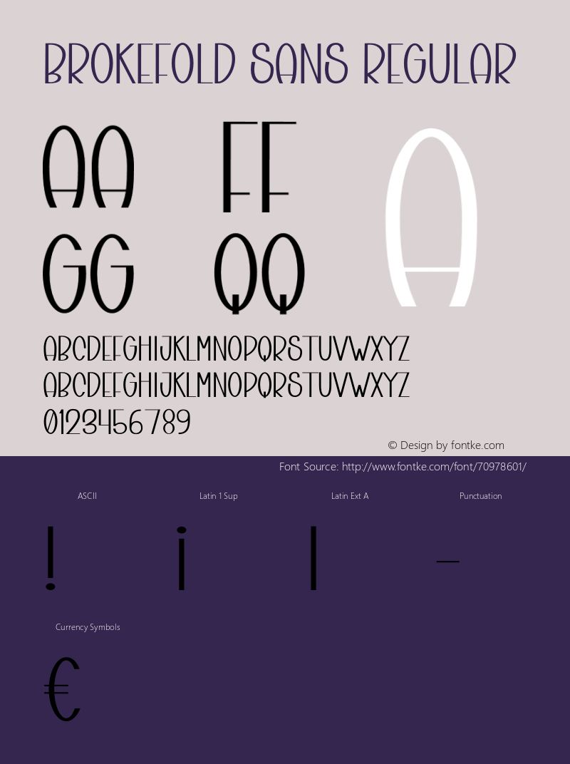 Brokefold Sans Version 1.00;July 25, 2020;FontCreator 13.0.0.2668 64-bit图片样张