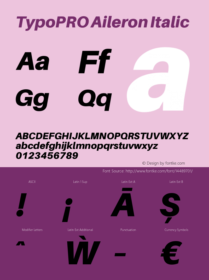 TypoPRO Aileron Italic Version 1.000;PS 001.000;hotconv 1.0.70;makeotf.lib2.5.58329图片样张