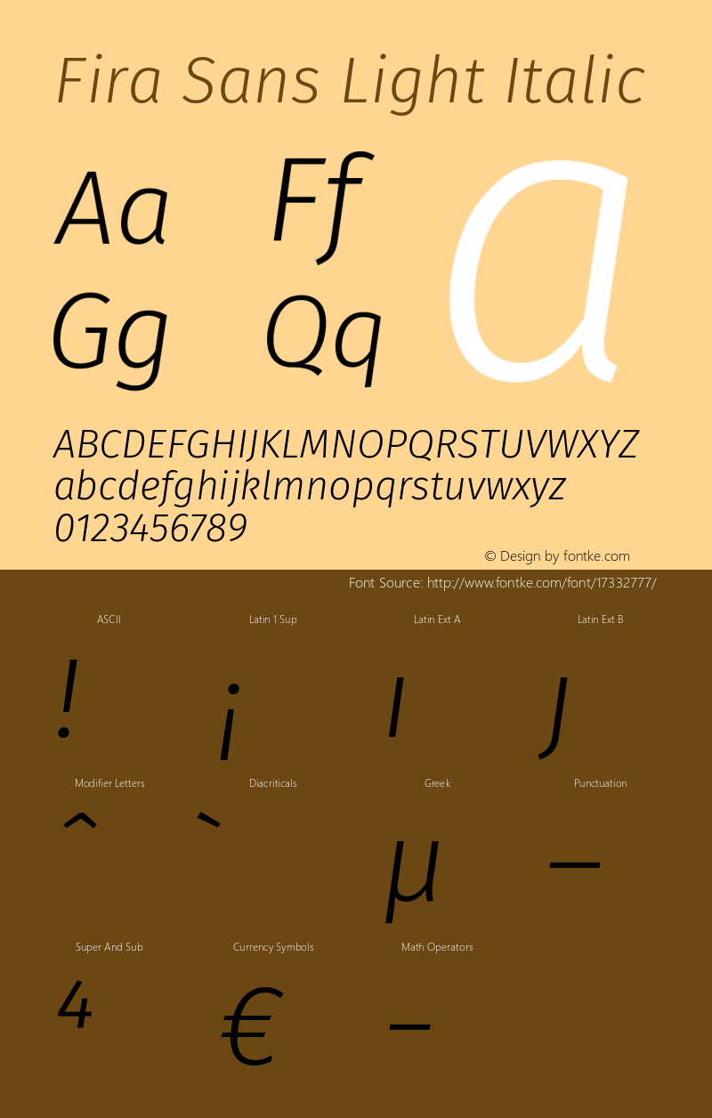 Fira Sans Light Italic Version 4.106图片样张