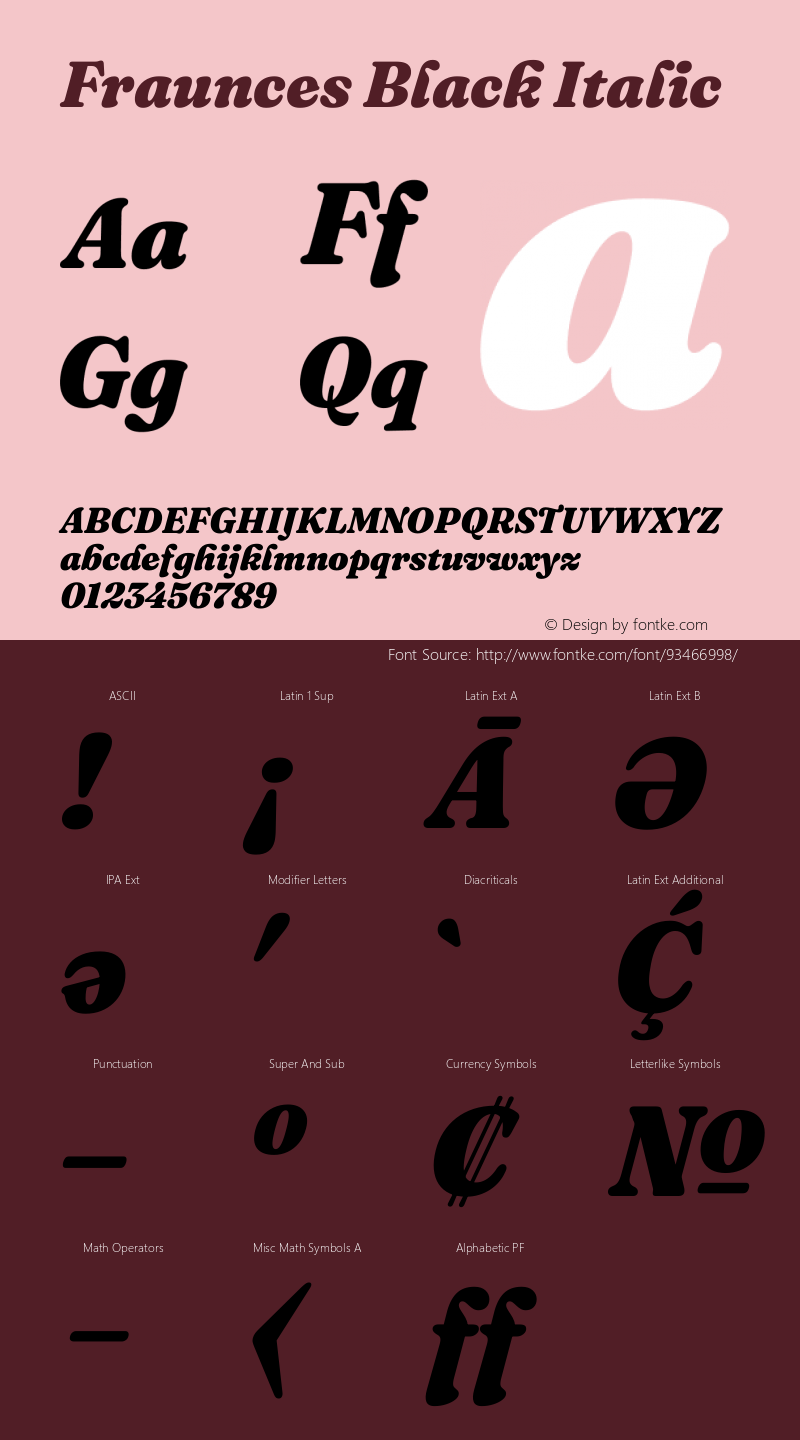 Fraunces 9pt Black Italic Version 1.000;[b76b70a41]图片样张