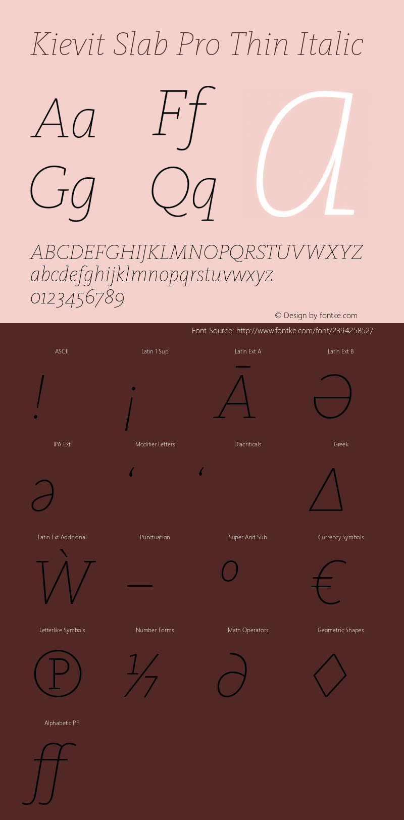 Kievit Slab Pro Thin Italic Version 7.700, build 1040, FoPs, FL 5.04图片样张