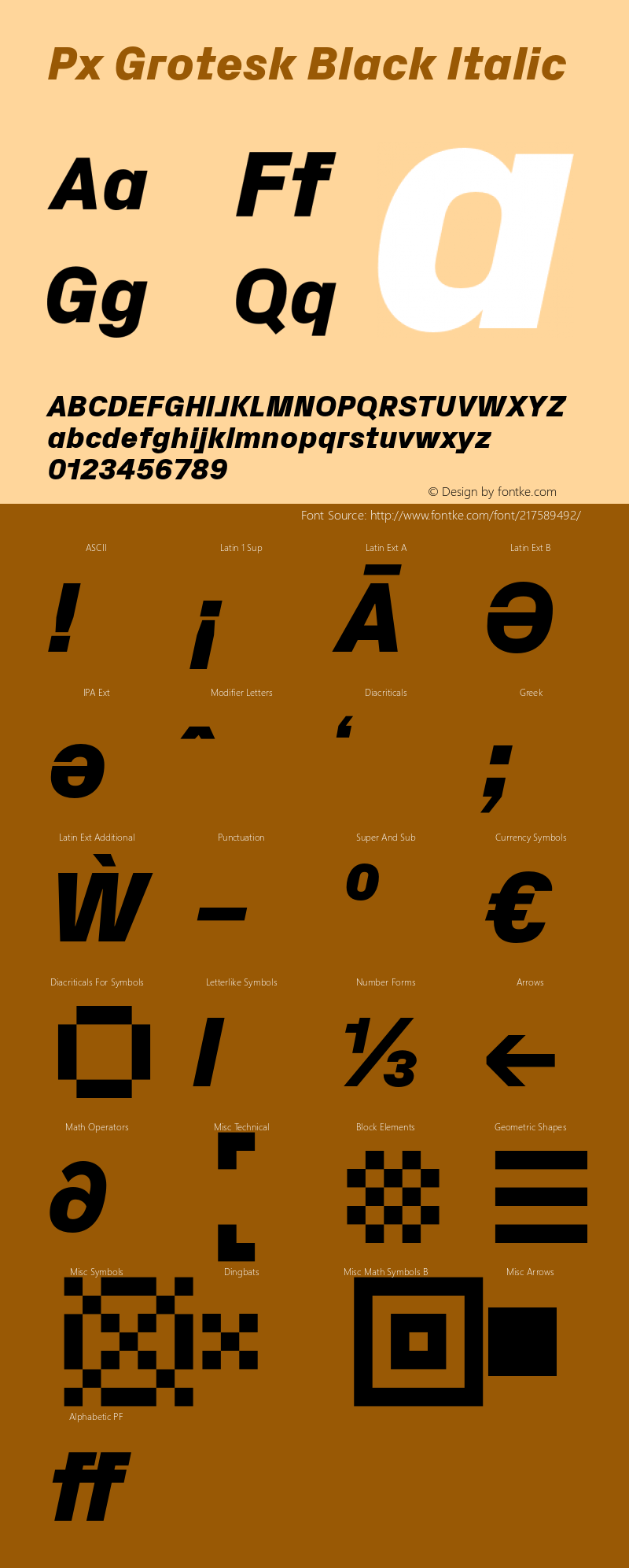 Px Grotesk Black Italic Version 2.001; build 0001图片样张