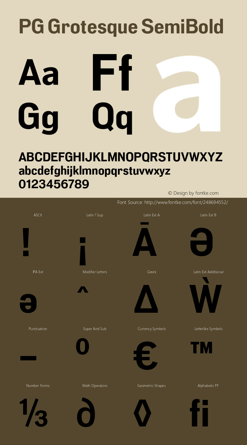 PG Grotesque SemiBold Version 1.000;Glyphs 3.2 (3207)图片样张