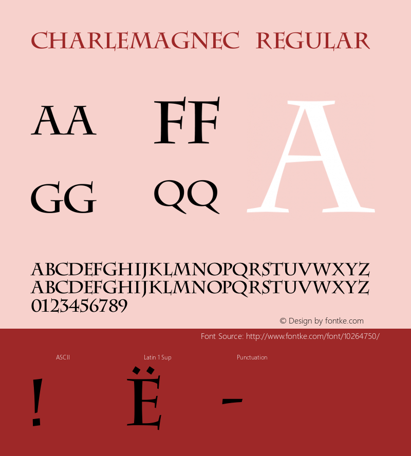 CharlemagneC Regular Macromedia Fontographer 4.1 18.06.97图片样张