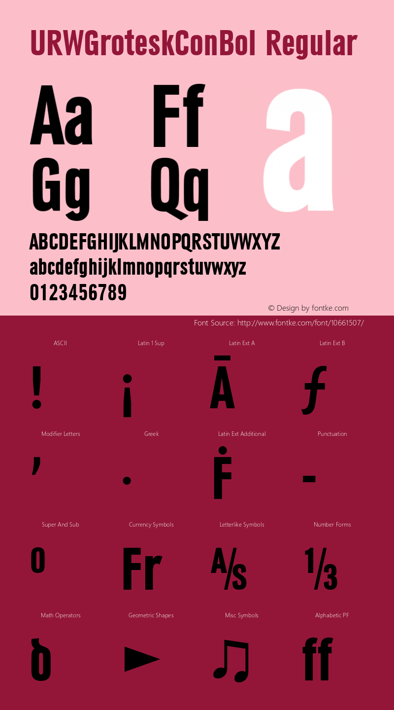 URWGroteskConBol Regular Version 1.10;com.myfonts.urw.grotesk.urw-grotesk-t-bold-condensed.wfkit2.3qsS图片样张