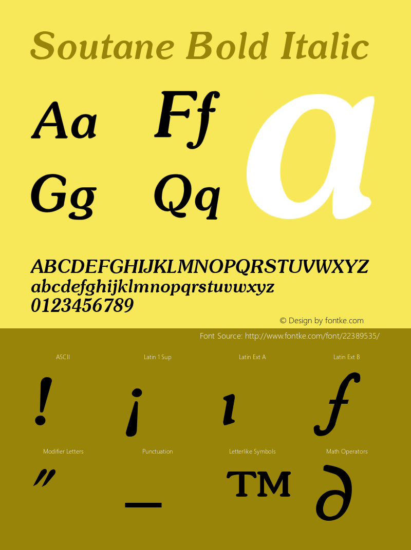 Soutane Bold Italic Altsys Fontographer 3.5  8/13/92图片样张