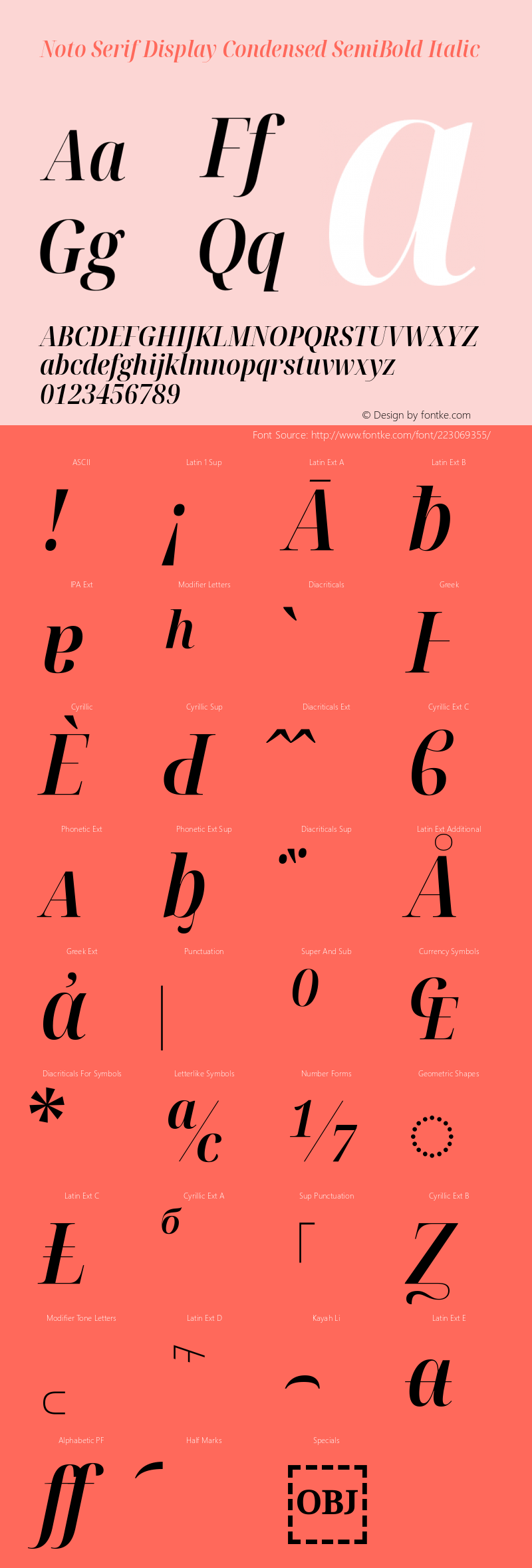 Noto Serif Display Condensed SemiBold Italic Version 2.003图片样张