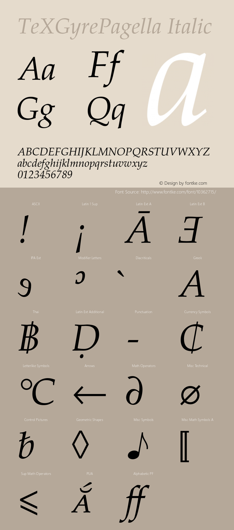 TeXGyrePagella Italic Version 2.004;PS 2.004;hotconv 1.0.49;makeotf.lib2.0.14853图片样张