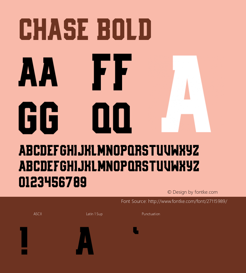 Chase Bold Version 1.002;Fontself Maker 2.1.2图片样张