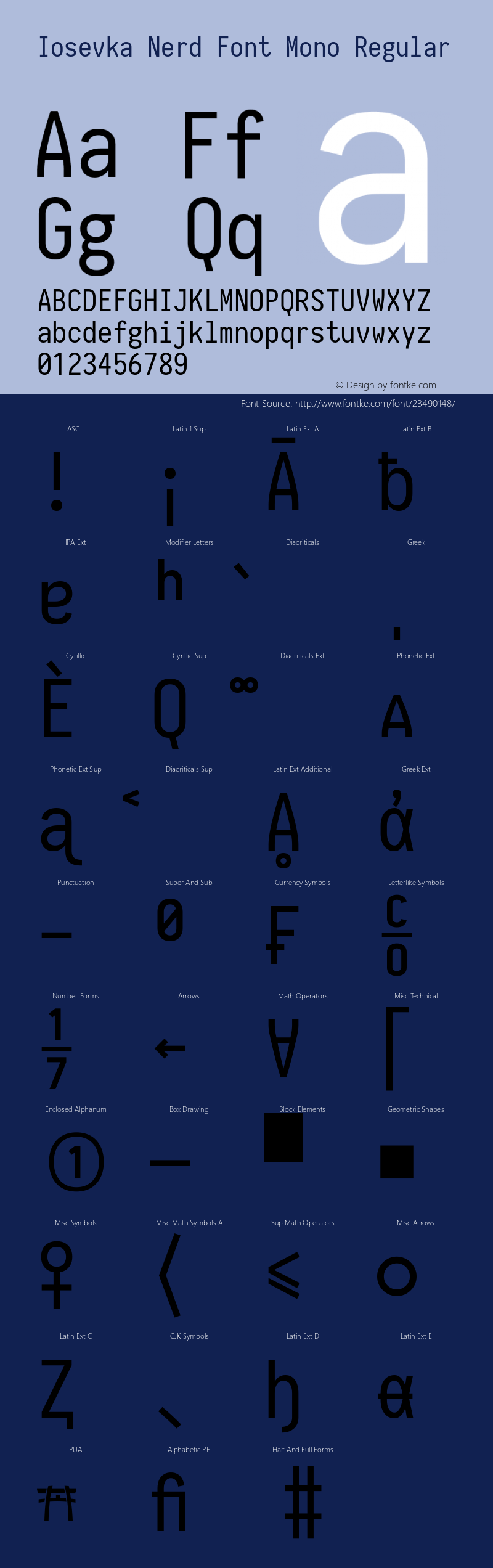 Iosevka Nerd Font Complete Mono 1.8.4; ttfautohint (v1.5)图片样张