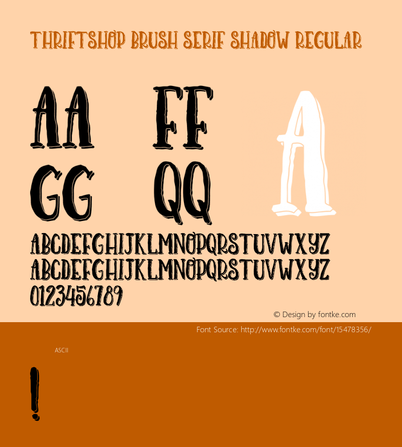 Thriftshop Brush Serif Shadow Regular Version 1.00 2015图片样张