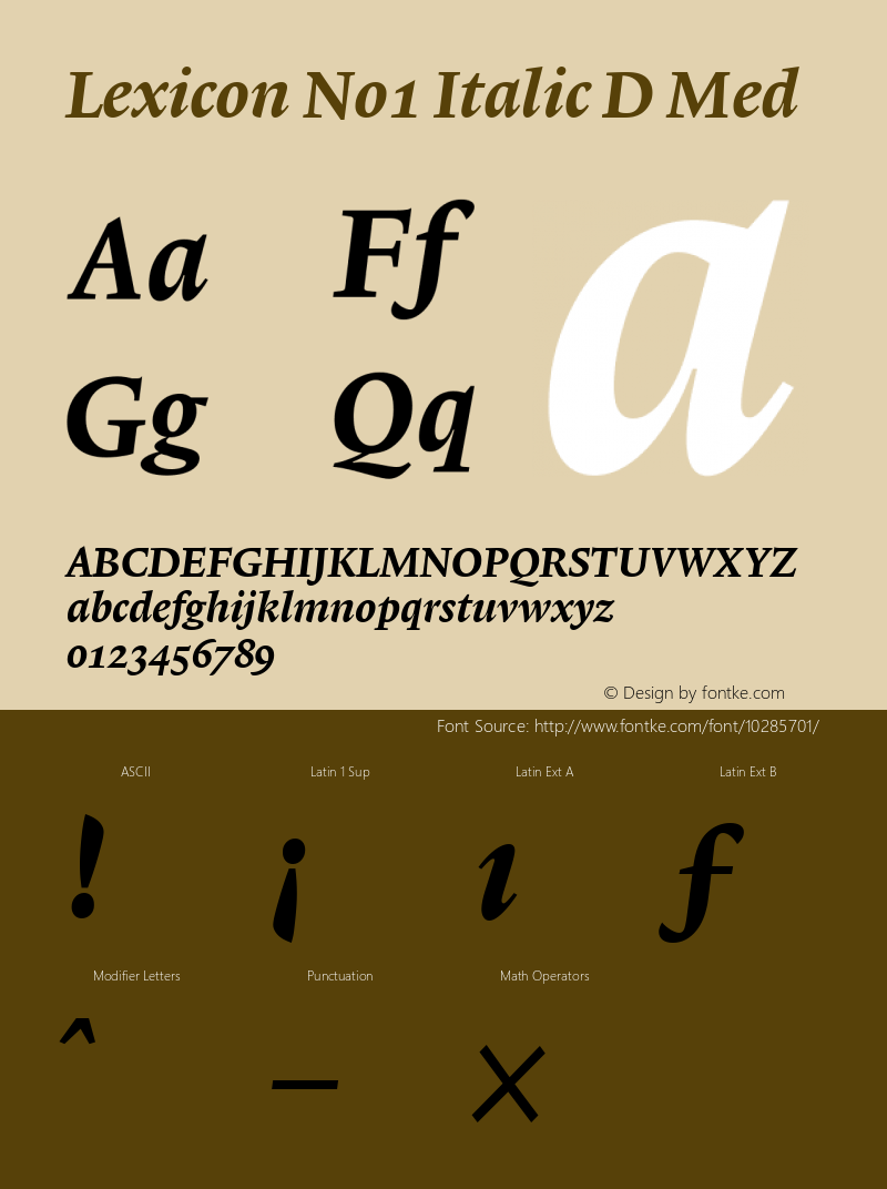 Lexicon No1 Italic D Med 001.000图片样张