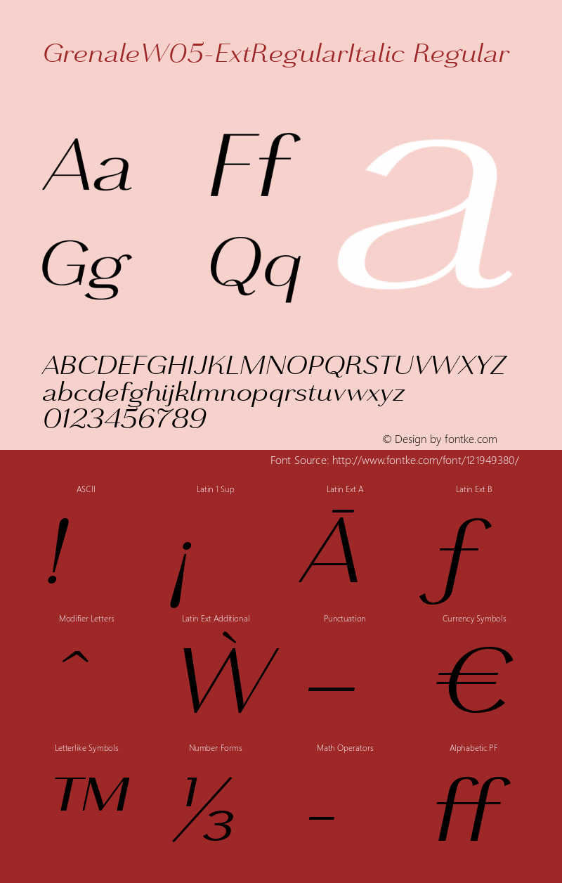 Grenale W05 Ext Regular Italic Version 1.00图片样张