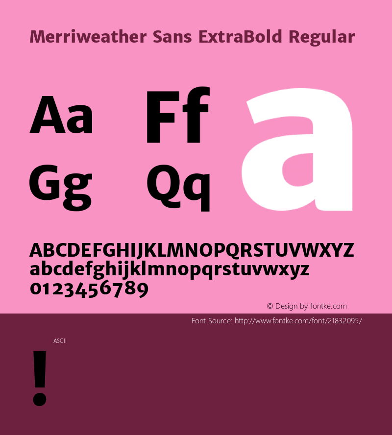 MerriweatherSansExtraBold Version 1.0图片样张