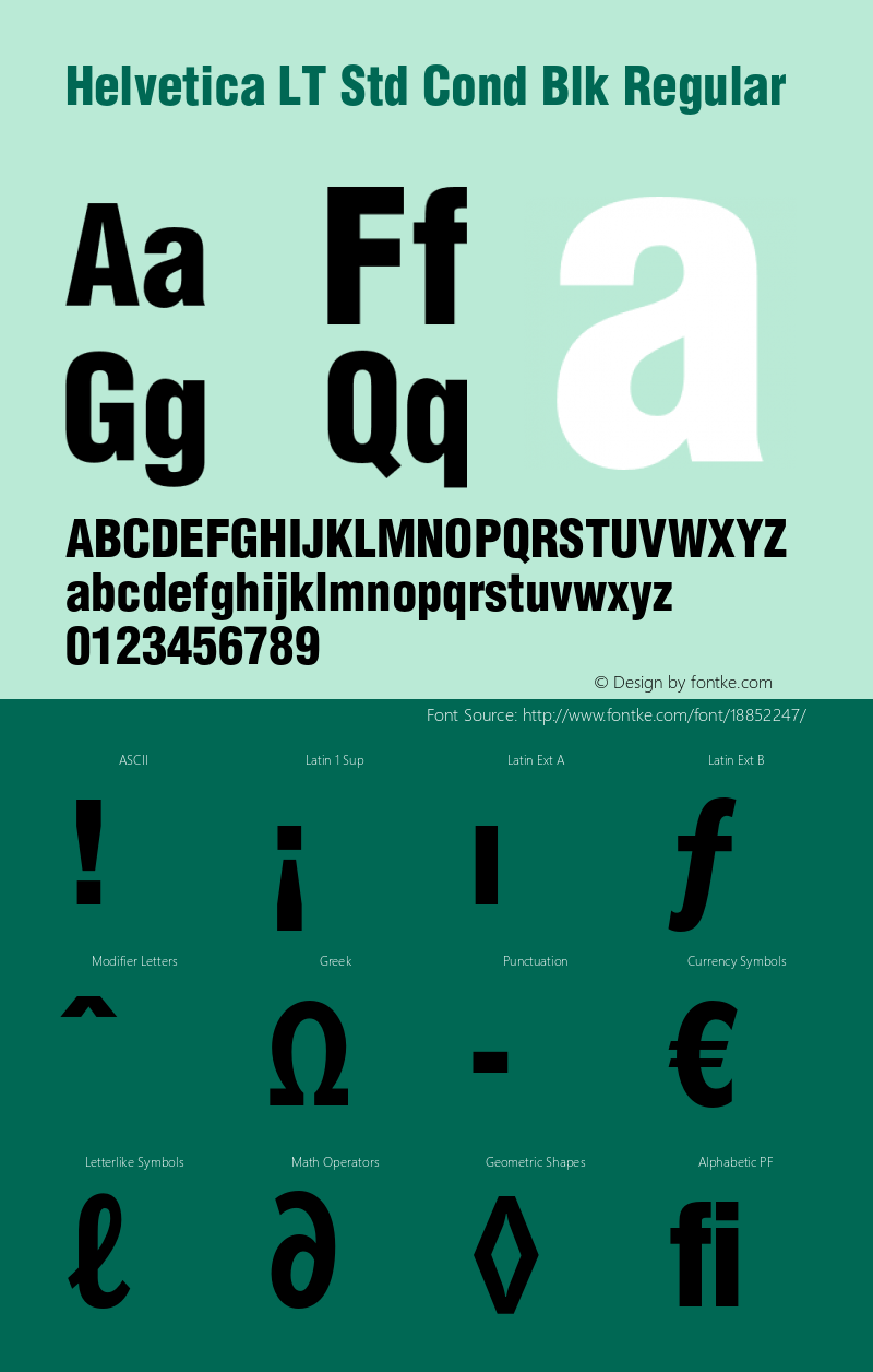 Helvetica LT Std Cond Blk Regular Version 2.124;PS 005.000;hotconv 1.0.67;makeotf.lib2.5.33168图片样张