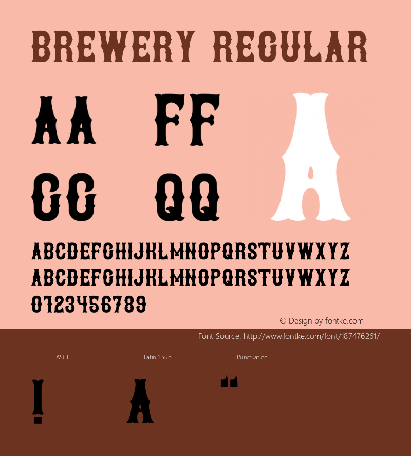 Brewery Regular Version 1.00;July 8, 2018;FontCreator 11.5.0.2427 64-bit图片样张