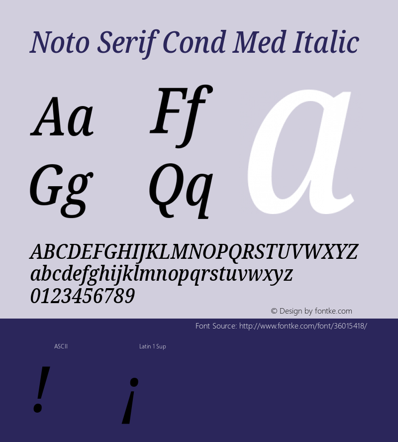 Noto Serif Condensed Medium Italic Version 2.000;GOOG;noto-source:20170915:90ef993387c0图片样张