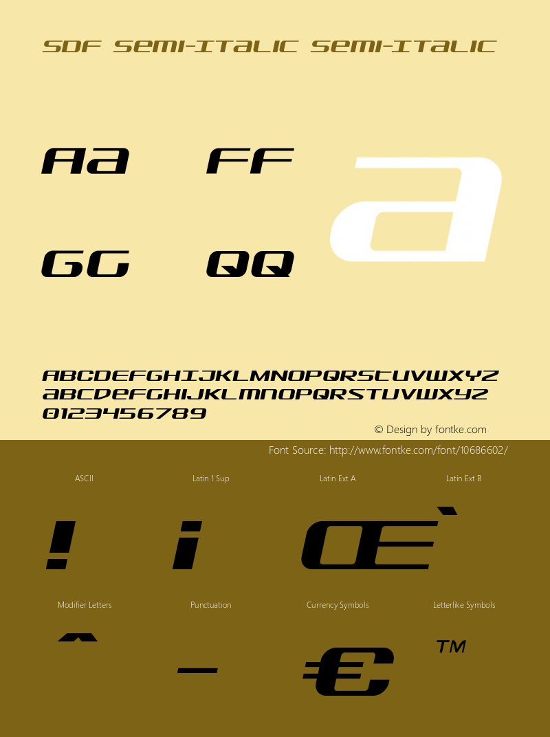 SDF Semi-Italic Semi-Italic Version 2.0; 2015图片样张