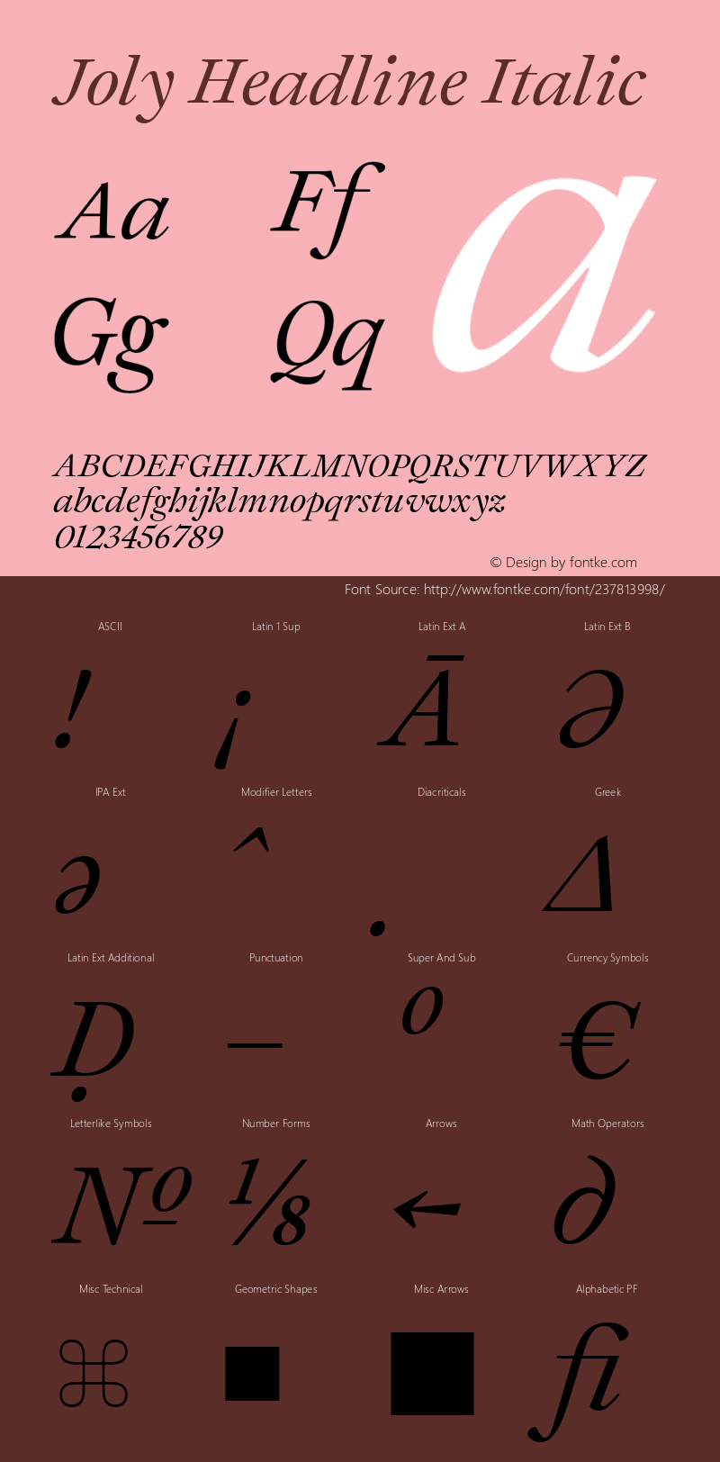 Joly Headline Italic Version 2.000;FEAKit 1.0图片样张