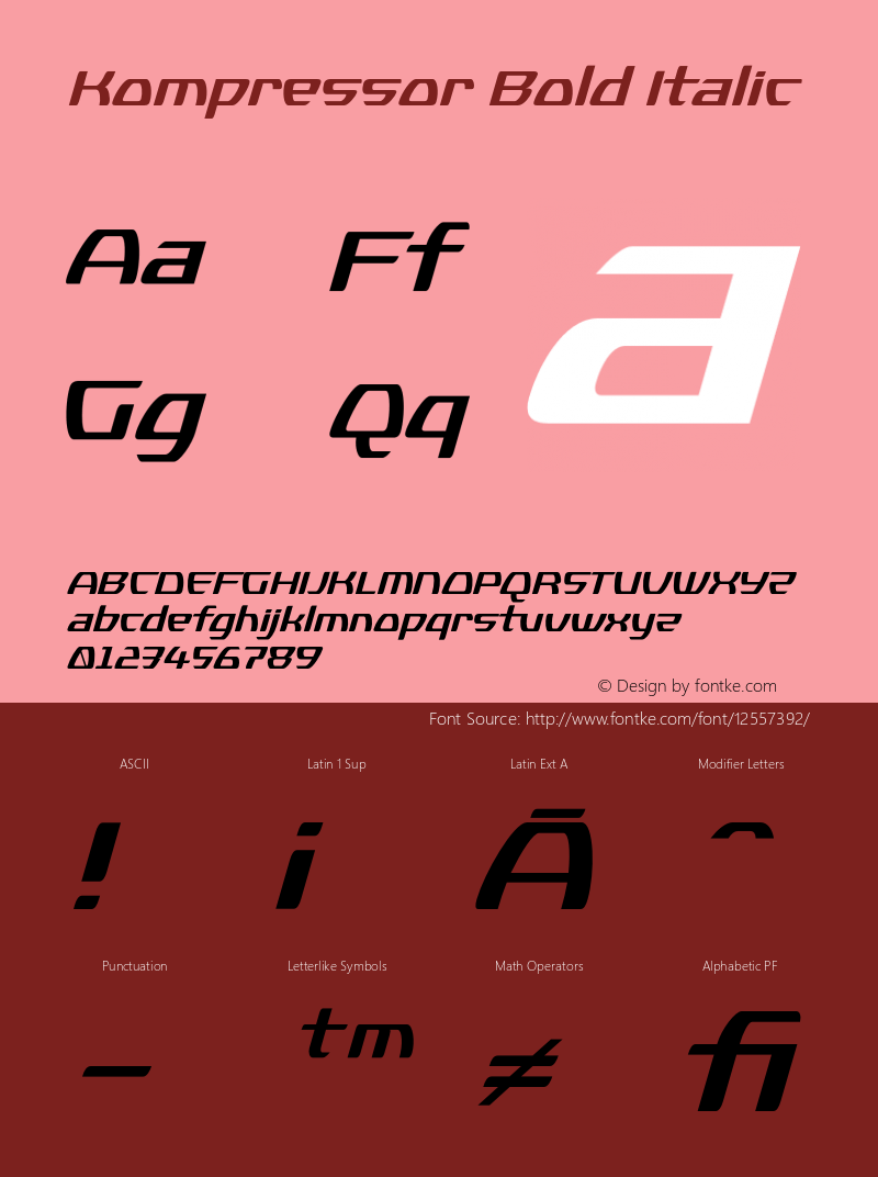 Kompressor Bold Italic 001.000图片样张