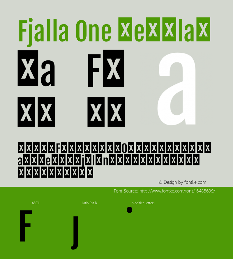 Fjalla One Regular Version 1.001图片样张