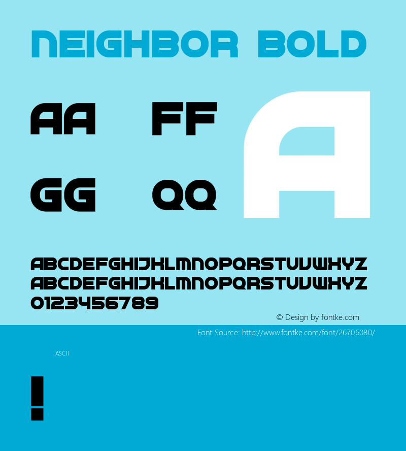 Neighbor Bold Version 1.000图片样张