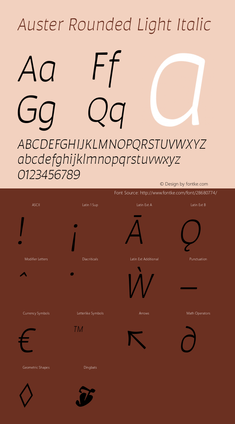 Auster Rounded Light Italic Version 1.000;PS 001.000;hotconv 1.0.88;makeotf.lib2.5.64775图片样张