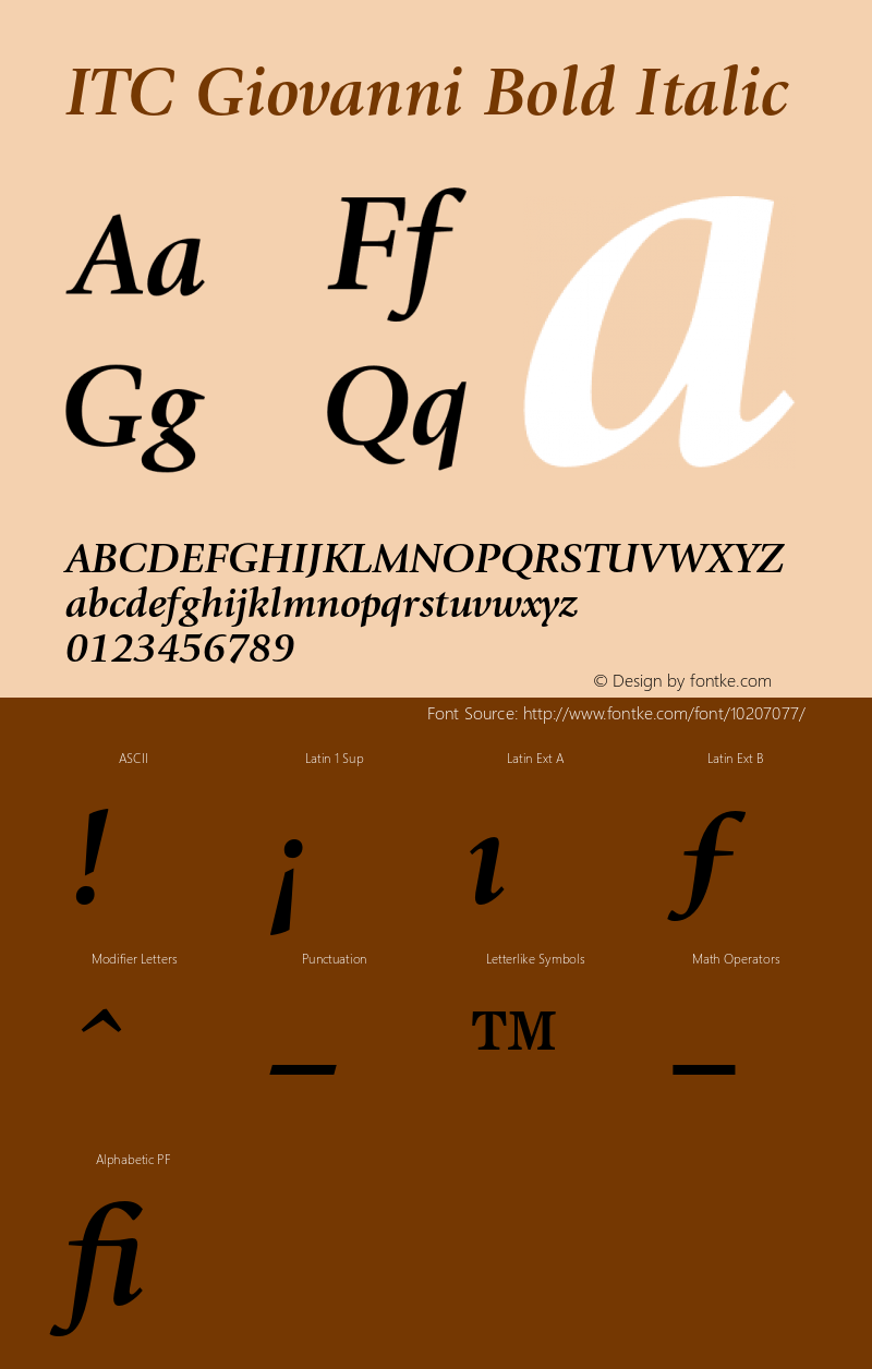 ITC Giovanni Bold Italic 001.000图片样张