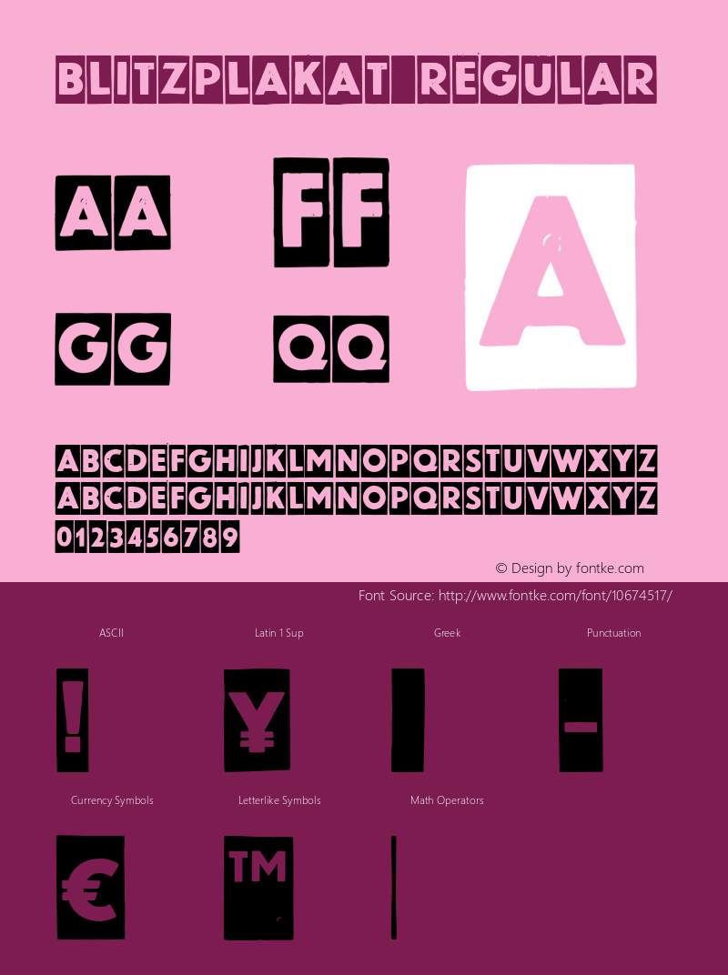 Blitzplakat Regular Version 1.000;com.myfonts.easy.facetype.blitzplakat.regular.wfkit2.version.3c7f图片样张