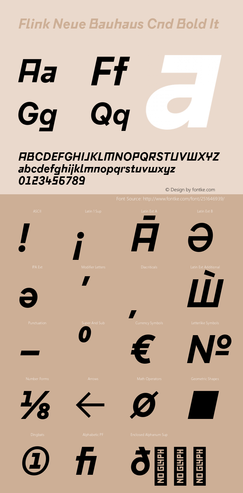 Flink Neue Bauhaus Cnd Bold It Version 2.100;Glyphs 3.1.2 (3150)图片样张